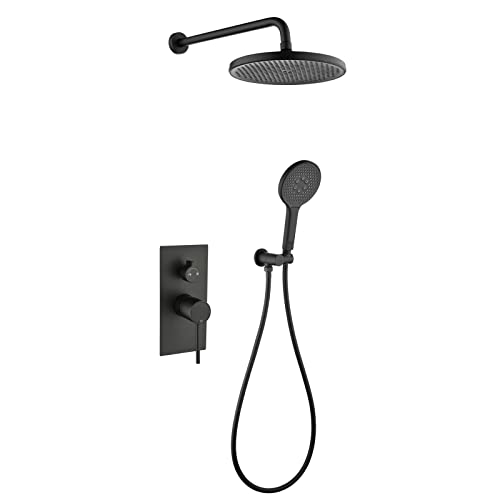 Mitigeur de douche mural au design dissimulé avec finition noire