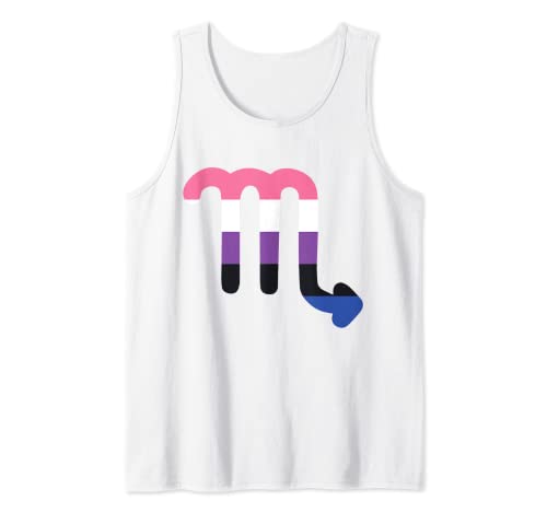 Genderfluid Sternzeichen Skorpion Vintage Genderfluid Flagge Tank Top