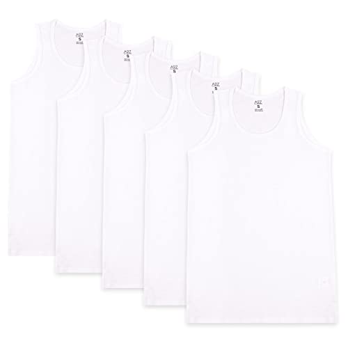 Camisetas sin mangas de algodón peinado absorbente y suave pack de 5 chalecos interiores A2Z