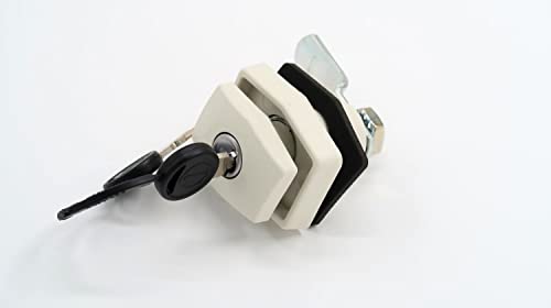 Lulizzie Serrure à rabat - Espace de rangement - Serrure à pression - Blanc - 60 mm x 36 mm - Profondeur : 26 mm - Clavier à touches - Déverrouillage - En plastique - Rectangulaire