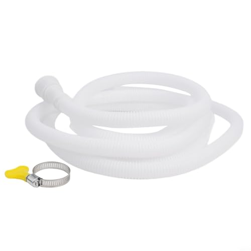 Tubo di scarico, 5 m, bianco, tubo di prolunga per condizionatore d'aria, lavatrice, rubinetto della cucina, tubo di scarico flessibile in PVC, tubo di scarico dell'acqua 15-25 mm compatibile (300 cm)