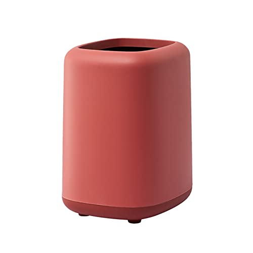 Poubelle carrée cuisine bureau plastique rouge sans couvercle