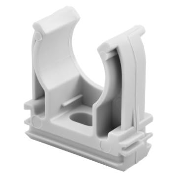 50 CLIPS FISSATUBO A SCATTO PER TUBO RIGIDO GRIGIO MORSETTO FISSAGGIO VARIE MISURE (25 mm)