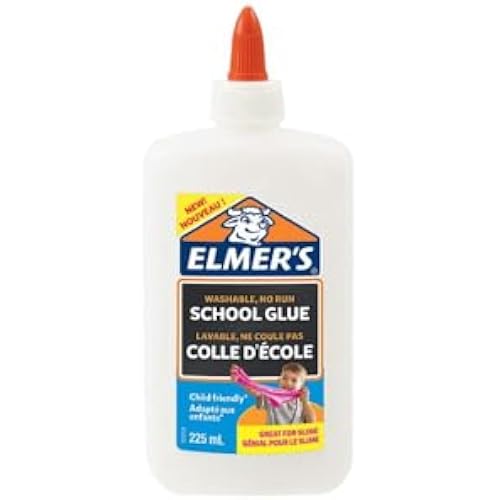 Elmer's White PVA Glue | 225 mL | Washable and Kid Friendly | Great for Making Slime and Crafting