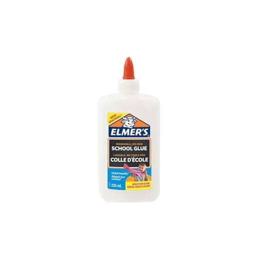 Elmer's Flytande pyssellim | Vit | 225 ml | Tvättbart barnlim | Perfekt för tillverkning av slem