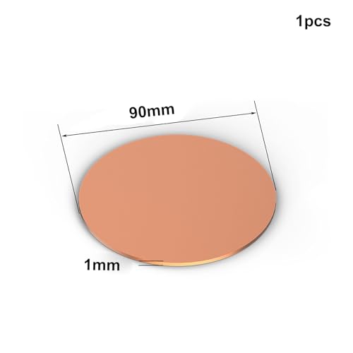 COYOUCO Pure Round Copper Sheet,Pure Copper Sheet,1Mm Thickness,90-200Mm Diameter,Film Attached Round Copper Plates,1Pcs,90mm