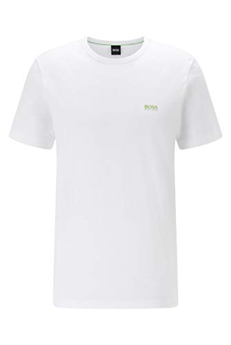 BOSS Green Men's Modern Fit Basic Single Jersey T-Shirt, Training White, Large