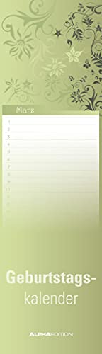Geburtstagskalender Mini Floral - immerwährend - (9,5 x 33)