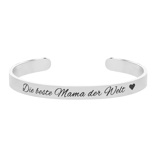 Lumari Gold Personalisiertes Armreif mit Gravur – Silber Edelstahl Armband für Damen, Hypoallergen, Rostfrei – Elegantes Geschenk für Frauen in 4mm, 6mm, 8mm