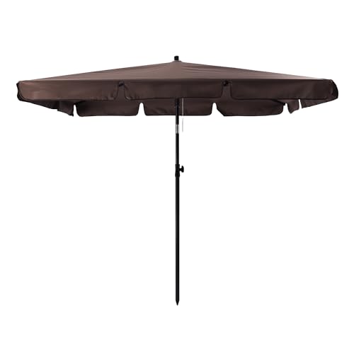 JEMIDI Sonnenschirm Balkon - Gartenschirm mit UV50+ - Windfester 200 x 125 cm Strandschirm - Neigungs- und höhenverstellbar - Beige