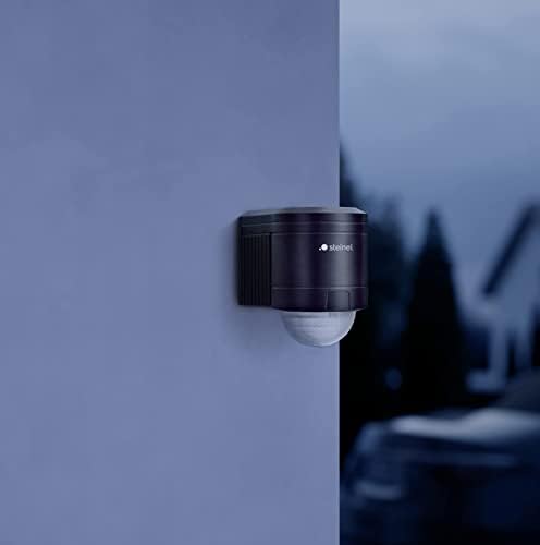 Steinel IS 240 DUO black - motion detector with 240° angle of coverage and max. 12 m range, infrared motion detector for indoor and outdoor use, incl. corner wall mount, 602710