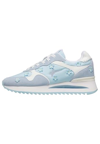 Baskets w6yz Yak-W confortables en suède et denim céleste