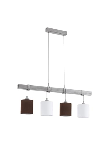 Lustre vintage rustique bois 4 lumières suspension plafond salle à manger