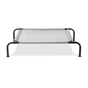 Amazon Basics - Lettino Rialzato Rinfrescante per Cani e Gatti, Taglia S (72 x 55 cm), Grigio, Dimensioni: 90 x 55 x 19 cm
 - immagine 2