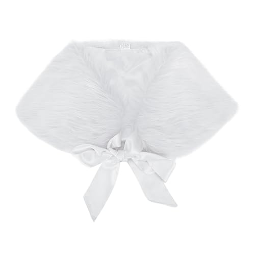 FakeFace Flower Girls Wrap Shawl Wedding Bridesmaid Tippet Stole Christmas Party Dress Costume Shrug Capelet3