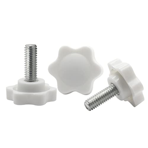 CONPHERON Star Handle Thumb Screws M5x30mm Threaded Knurled Thumbscrew Grip Knobs Clamping Screw White (10 Pack) - Image 2