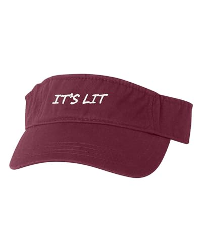 Go All Out One Size Maroon Visor It's Lit Embroidered Visor Dad Hat