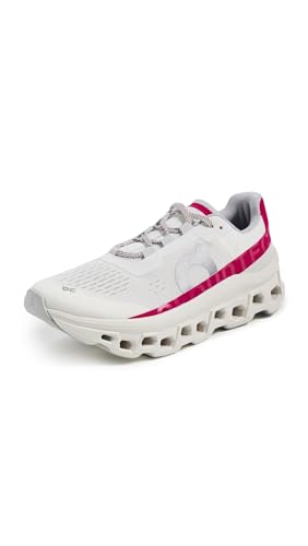 Image of On Women's Cloudmonster Sneakers, Ivory /Grenadine, 7.5 Medium US