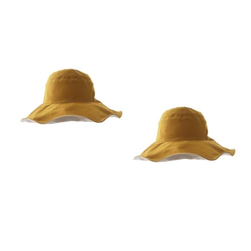 Beaupretty 2 Piezas Sombrero para el Sol Sombrero de Playa de Verano Proteccion Solar Cubo de Viaje Gorra de protección Solar Sombrero de Pescador Sombrero de Doble Cara