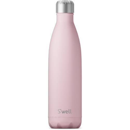 S'well Stainless Steel Water Bottle, 25oz, Pink Topaz, Triple Layered Vacuum Insulated Containers Keeps Drinks Cold for 48 Hours and Hot for 24, BPA Free, Perfect for On the Go