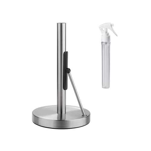 Soporte de papel para botellas de spray de acero inoxidable, dispensador de toallas de papel de metal, uso diario