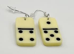 Mini Domino Wire Pierced Earrings Dork Nerd Geek Game Funky