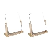FRCOLOR 2 Stück Drehbarer Drehbarer Schreibtisch aus Holz Kosmetikspiegel Schreibtisch Frauen Arbeitsplatte Badezimmer Damen Mädchen Größe Make- Up Schlafzimmer Waschtisch Schlafzimmer