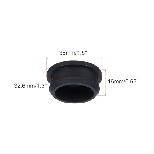 Image of Snap in Locking Hole Plugs Rubber Panel Seal Cover Drilled Silicone Caps, [for Kitchen Rubber, Waterproof Sealing Plugs] - 32.6mm /1.3in /Black /2Pcs