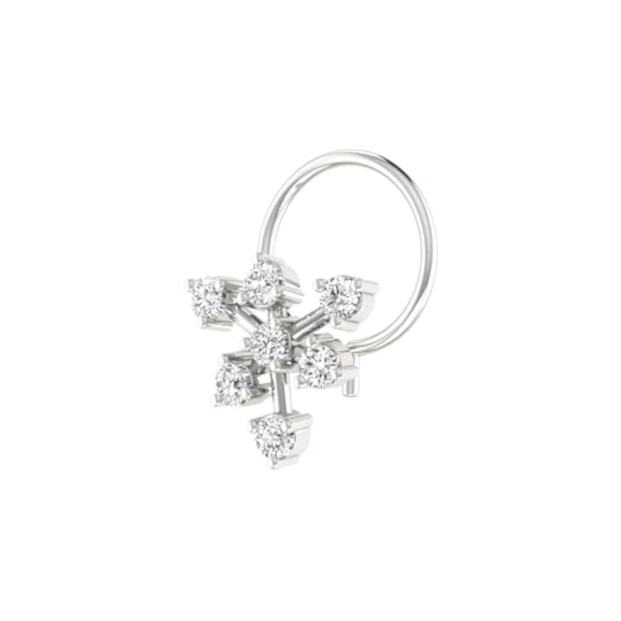 Women's 14Kt White Gold Stud Nosering, Timeless