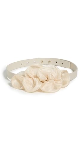 Lele Sadoughi Womens Zaha Leather Belt Ivory One Size