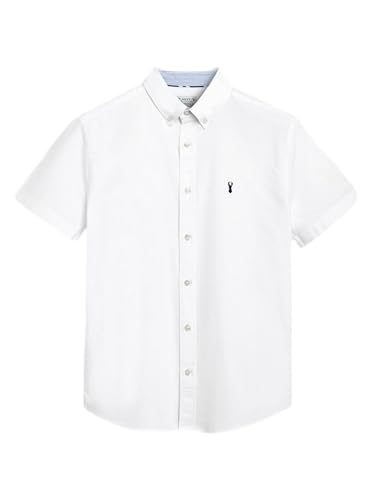 NEXT Homme Chemise Oxford à Manches Courtes Blanc 3XL
