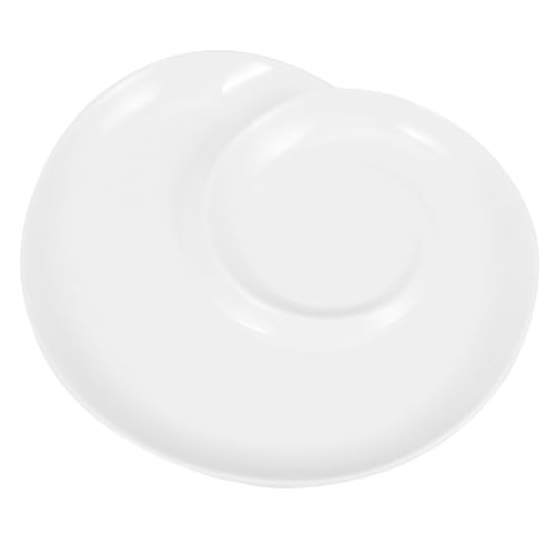 Alipis Divided Dumpling Plate Ceramic Serving Dish with Sauce Section Breakfast Plate for Restaurants Hotels Family Gatherings for Appetizers Snacks