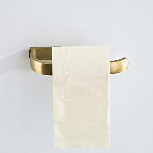 Flybath Toilet Paper Holder Antique Brass Toilet Roll Tissue Dispenser for Bathroom Wall Mounted, Brushed Brass