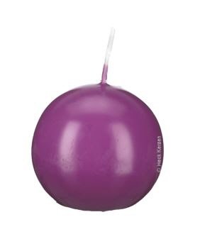 Bougie boule Prune 10 cm, 4 bougies, Bougie ronde