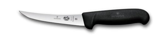 Victorinox Fibrox Ausbeinmesser Scharfes Küchenmesser für Fleisch und Fisch 12 cm Gebogene Klinge Flexibel HACCP geeignet Rutschfest Schwarz
