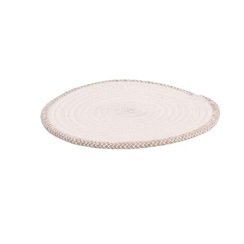 Image of DENOVA Cotton Rope Trivet for Hot Pots and Pans (Cream & Natural Mixed line (Pack of 2)