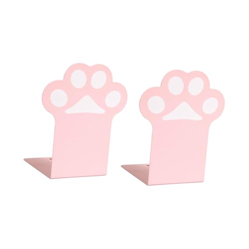 Gcljlmy Sujetalibros de garras de gato, sujetalibros decorativos para libros pesados, regalo infantil, 1 par de contadores para estantes, hogar, escritorio, canela infantil, color rosa