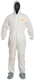 PB122SWH4X0025 4X White 12 mil ProShield Chemical Protection Coveralls (25 Each)