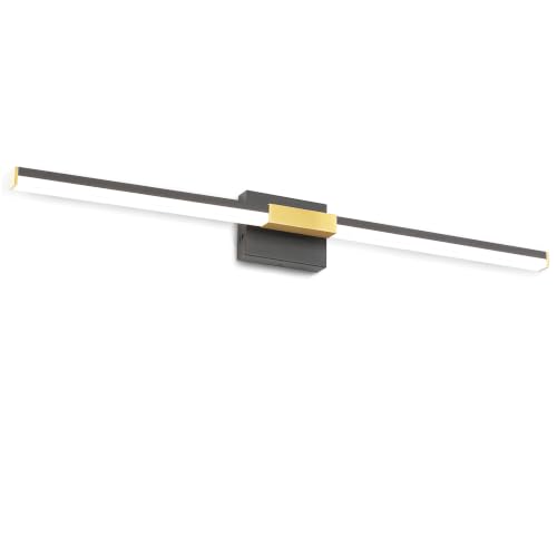 Image of SOLFART Vanity Lights for Bathroom 40-Inch: Black and Gold Dimmable Bathroom Light Fixtures Over Mirror, Built-in Dimmer, Thickened Aluminum Body, 360 Degree Rotation, ETL IP44
