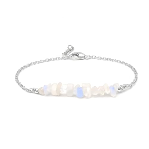 Gempires Natural Chips Bar Bracelet, Energy Healing Crystals, Birthday, Gift for Her, Gemstone Jewelry 8 inch AA+ Quality