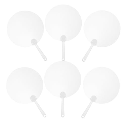 Kisangel 6 Abanicos Grandes de PVC en para Pintura DIY Abanicos de Mano para Manualidades Caseras y Graffiti Ventiladores Ligeros para Proyectos Creativos y Decoración Artística