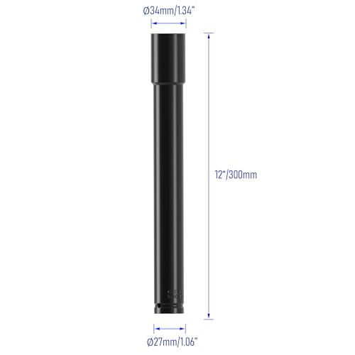 Image of 1 /2 Inch Drive by 24mm(15 /16 inch) Deep Impact Socket, Heat-Treated CR-V Steel 12 Inch Length, 6-Point Metric Sizes