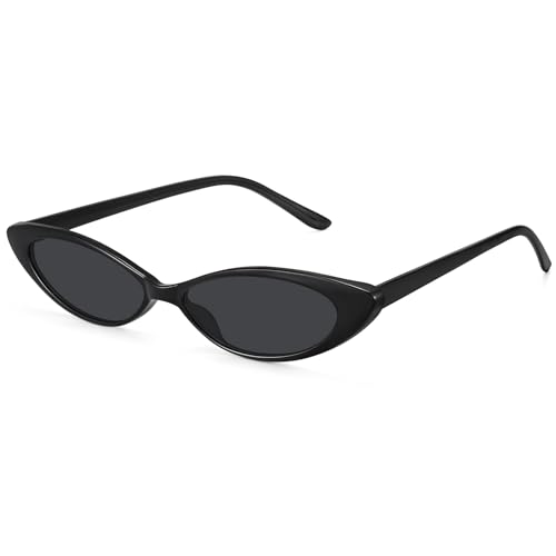 STORYCOAST Retro Cat Eye Sunglasses for Women Vintage 90S Trendy Small Frame Sun Glasses Skinny Oval Shades UV400 Protection