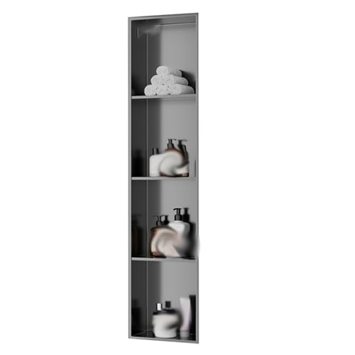 Niche murale Slish en acier inoxydable gris, rangement de douche premium 120cm