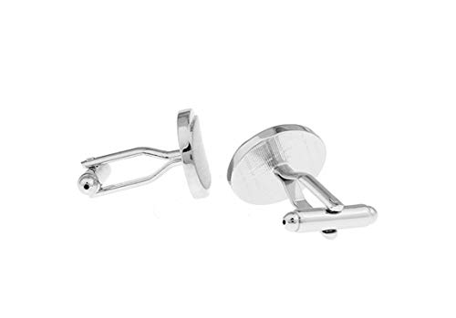 Mancuernillas vintage Daesar para hombre ovaladas plata miniatura 3