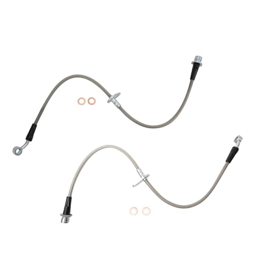 Image of TRQ Front Performance Brake Hose Set Compatible with 2002-2006 Honda CR-V