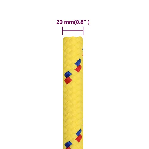 Câble d'amarrage en polypropylène jaune 20 mm pour ancrage navire - 7