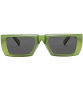 FEISEDY Small Rectangle Sunglasses for Women Men Retro Trendy Thick Plastic Frame Sunglasses Y2K ...