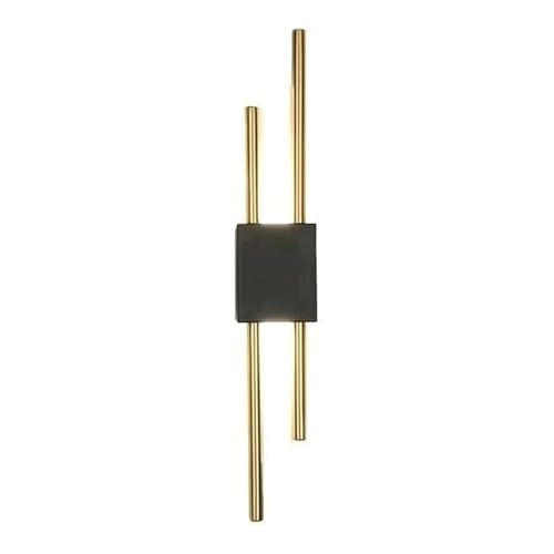 Lámpara de tocador portátil, Espejo de Pared, iluminación Creativa, Tubo de Hierro, LED, Aplique de Pared for Dormitorio, Espejo de Noche, luz Frontal, Aplique de Lujo(Black Gold)