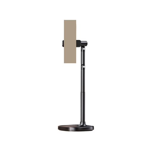 Support de bureau pour téléphone rotatif et télescopique en aluminium noir